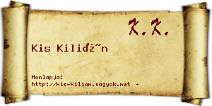 Kis Kilián névjegykártya